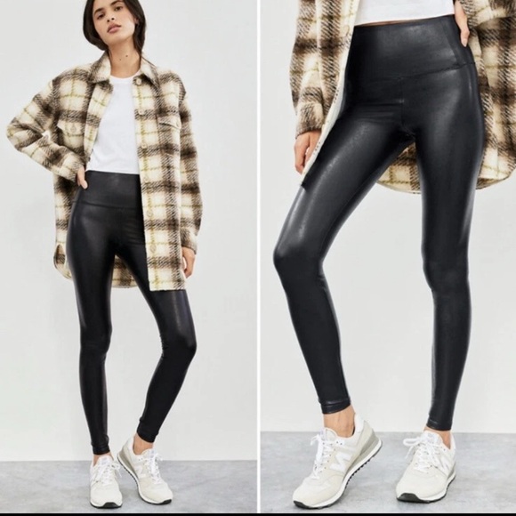 Aritzia Wilfred Free Black Faux Leather Leggings High Rise S‎